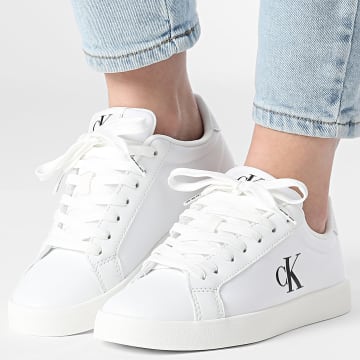 Calvin Klein - Zapatillas Mujer 3 Cupsole NY 1781 Triple Blanco Brillante