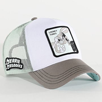 Capslab - Cappello Trucker Bugs Daffy Bianco Grigio Verde Chiaro