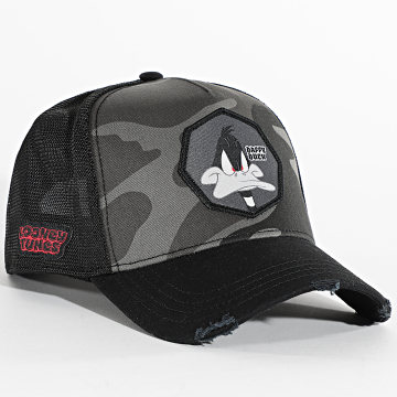 Capslab - Gorra Trucker Daffy Negro Gris Camuflaje