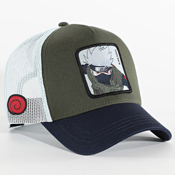 Capslab - Casquette Trucker Kakashi Vert Kaki Bleu Marine Bleu Clair