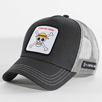 Capslab - Casquette Trucker Straw Hat Crew Gris