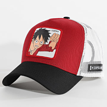 Capslab - Casquette Trucker Luffy Rouge Blanc Noir