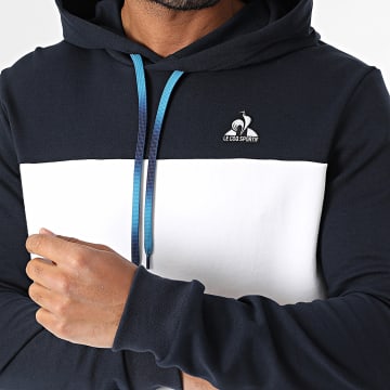 Le Coq Sportif - Sudadera con capucha Heritage 2510053 Azul marino Blanco