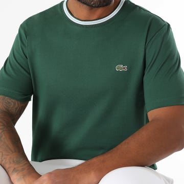 Lacoste - Tee Shirt Logo Brodé Crocodile Regular Fit Vert Bouteille