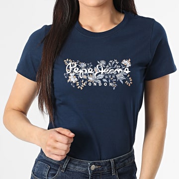 Pepe Jeans - Tee Shirt Femme Rosalind PL506034 Bleu Marine