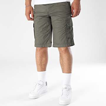 Teddy Smith - Sytro 3 10411562D Khaki Grün Cargo Shorts mit Streifen