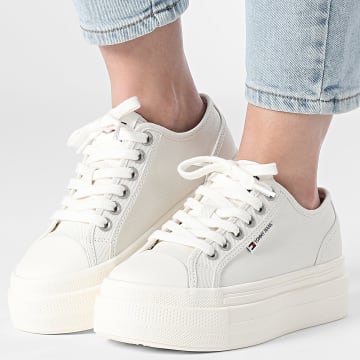 Tommy Jeans - Baskets Femme Foxing Flatform 2736 Ivory