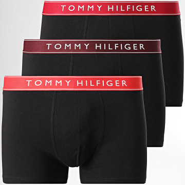 Tommy Hilfiger - Lot De 3 Boxers 3457 Noir Orange Rouge Bordeaux