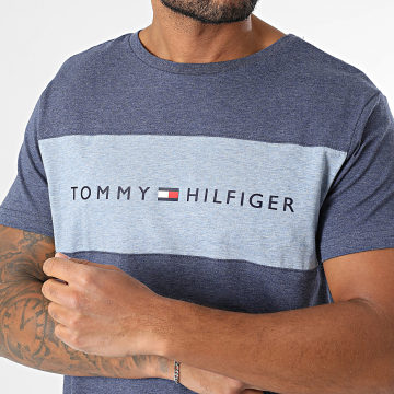 Tommy Hilfiger - Tee Shirt Block Logo 3418 Bleu Marine Chiné Bleu Clair