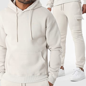 Classic Series - Ensemble Sweat Capuche Et Pantalon Cargo Uni 028 Gris Clair