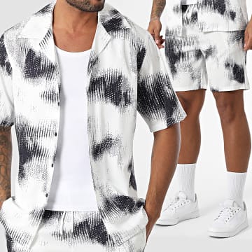 Classic Series - Ensemble Chemise Manches Courtes Et Short Jogging 047 Blanc Noir