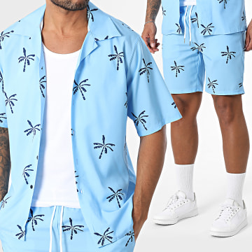 Classic Series - Ensemble Chemise Manches Courtes Et Short Jogging 034 Bleu Clair