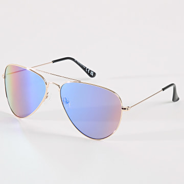 Classic Series - Lunettes De Soleil 762 Doré Bleu Miroir