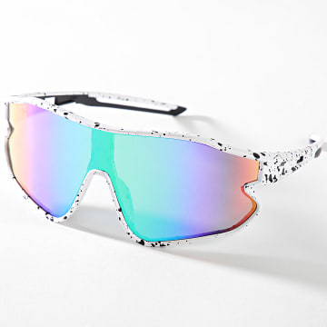 Classic Series - Lunettes De Soleil 388 Blanc Vert Violet Orange Iridescent