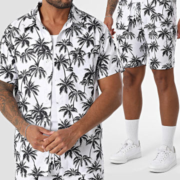 Classic Series - Ensemble Chemise Manches Courtes Et Short Jogging 316 Blanc Noir