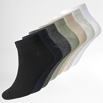 Jack And Jones - Set van 7 paar Fade Solid grijze beige groene kaki marine sokken