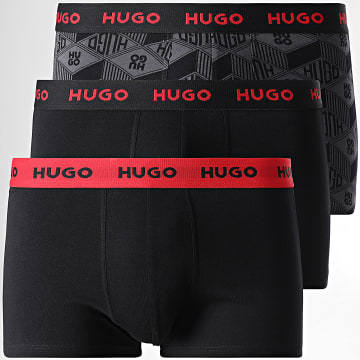 HUGO - Confezione da 3 boxer 50532550 nero grigio carbone rosso