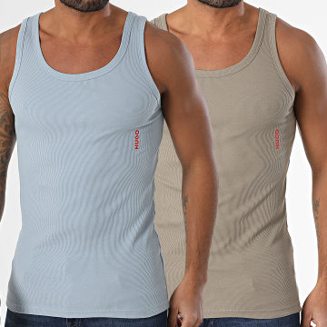 HUGO - Lote de 2 camisetas de tirantes 50469778 Azul claro Caqui Verde