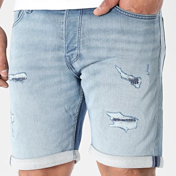 Jack And Jones - Short Jean Destroy Regular Fit Rick Icon Bleu Denim