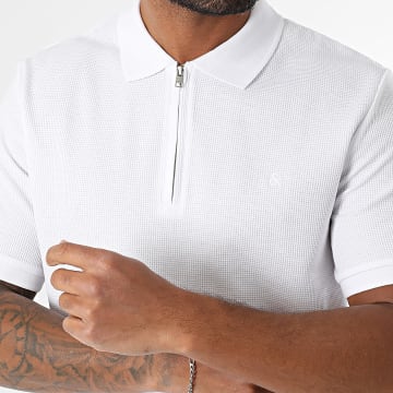 Jack And Jones - Polo-Shirt mit kurzen Ärmeln und Reißverschluss Austin Weiß