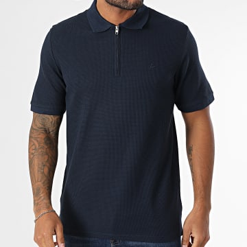 Jack And Jones - Polo-Shirt mit kurzen Ärmeln und Reißverschluss Austin Marineblau