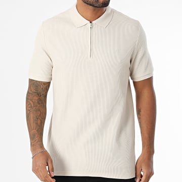 Jack And Jones - Polo-Shirt mit kurzen Ärmeln und Reißverschluss Austin Beige
