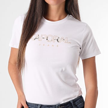 Kaporal - Tee Shirt Femme Vapor Blanc Doré