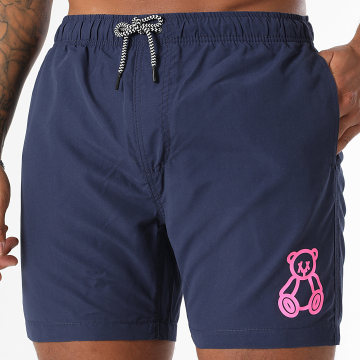 Teddy Yacht Club - Outline Badeshorts Marineblau Fluo Pink