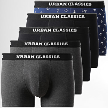 Urban Classics - Lot De 5 Boxers TB3846 Noir Bleu Marine Gris Anthracite