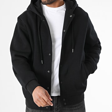 Urban Classics - Giacca Teddy con cappuccio TB7316 Nero