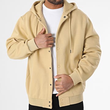 Urban Classics - Giacca Teddy con cappuccio TB7316 Beige