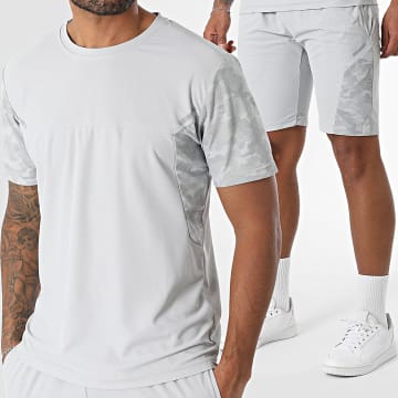 Zayne Paris  - Ensemble Tee Shirt Et Short Jogging 150 Gris Camouflage