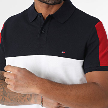 Tommy Hilfiger - Polo Manches Courtes Colorblock 8966 Blanc Bleu Marine