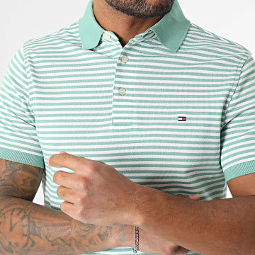 Tommy Hilfiger - Polo Manches Courtes Slim 1985 7771 Vert Blanc