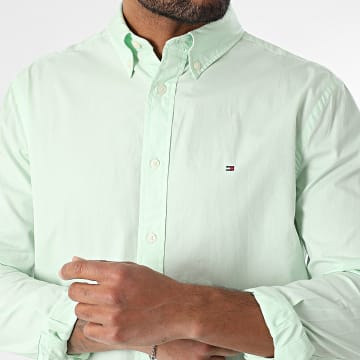 Tommy Hilfiger - Hemd Langarm Flex Poplin Solid 7550 Grün