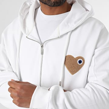 ADJ - Chic Hart Ritssweater met capuchon 1824 Wit Beige