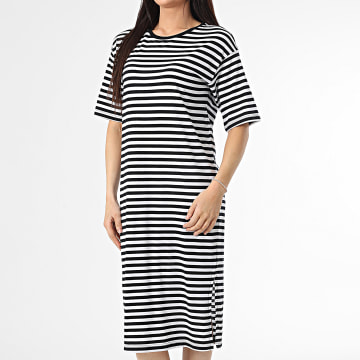 Classic Series - Kleid T-Shirt Gestreift Frau Ayden Weiß Schwarz