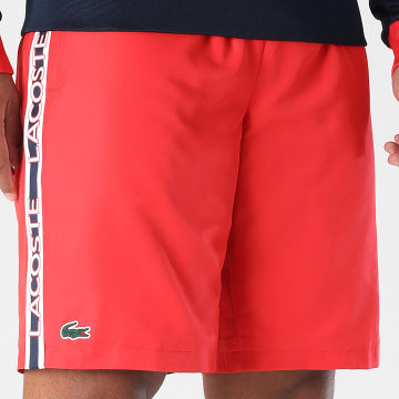 Lacoste - Short Jogging Logo Crocodile Regular Fit Rouge