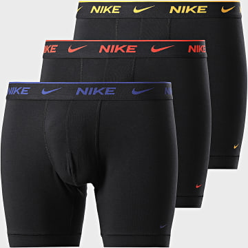 Nike - Lot De 3 Boxers KE1007 Noir Jaune Orange Bleu Roi