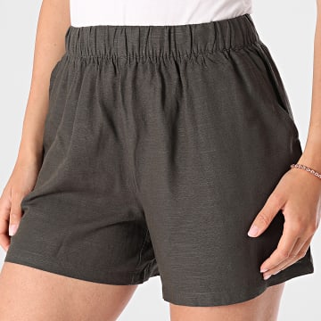 Only - Short Jogging Femme Caya Linen Vert Kaki Foncé