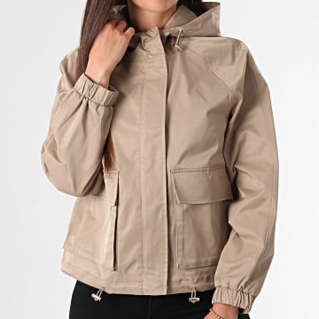 Only - Poppi Beige Hooded Zip Jacket voor dames