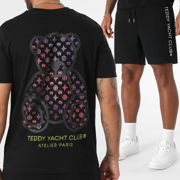 Teddy Yacht Club - Conjunto de camiseta y pantalón corto Street Couture negro degradado