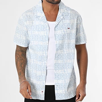 Tommy Jeans - Hemd Kurzarm Regular AOP 0888 Hellblau Weiß Floral