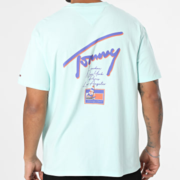 Tommy Jeans - Tee Shirt Oversize Faded Graphic 0768 Turquoise