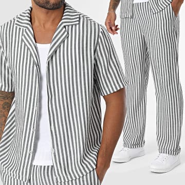 Uniplay - Conjunto Camisa Manches Courtes Et Pantalon A Rayures 125 Blanco Negro
