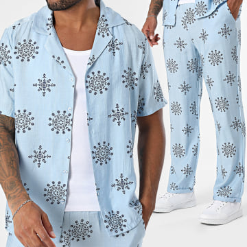 Uniplay - Conjunto Camisa Manches Courtes Et Pantalon 132 Bleu Clair