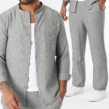 Uniplay - Ensemble Chemise Manches Longues Et Pantalon 130 Gris Chiné
