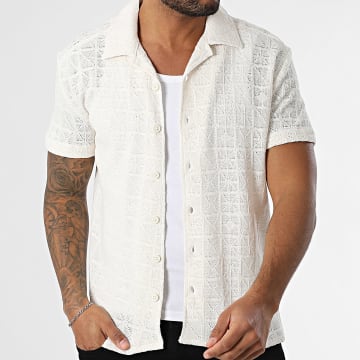 Classic Series - Chemise Manches Courtes Ajourée 035 Beige Clair