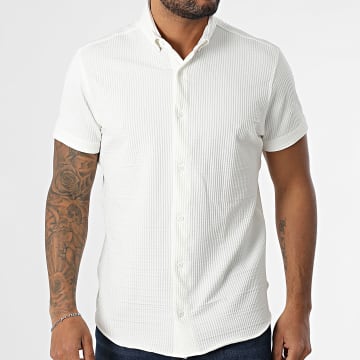 Classic Series - Chemise Manches Courtes Côtelée 022 Blanc