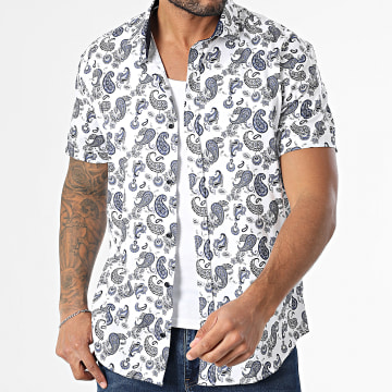 Classic Series - Camisa de Manchas Cortas 002 Blanco Azul Marino